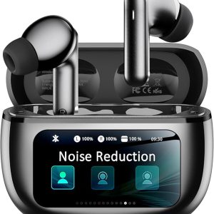 wireless earbuds, ear buds active noise cancelling with charging case, 6.0 bluetooth earbuds with ai clear calls, 40h playtime for sports & working, stereo sound headphones for iphone/android black