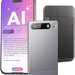 ai voice recorder with app control, advanced ai technology for transcription & summarization, 64gb memory, magnetic case, supports 50 languages – audio recorder for lectures, meetings, interviews